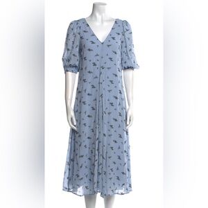 GANNI blue floral dress